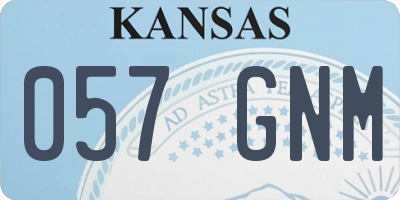 KS license plate 057GNM