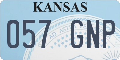 KS license plate 057GNP