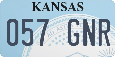 KS license plate 057GNR