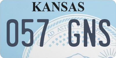KS license plate 057GNS