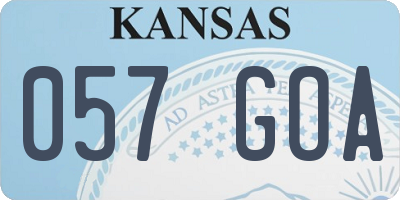 KS license plate 057GOA