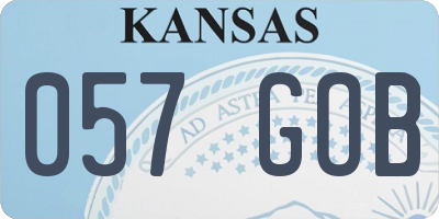 KS license plate 057GOB
