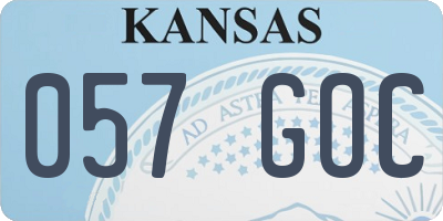 KS license plate 057GOC