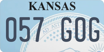 KS license plate 057GOG