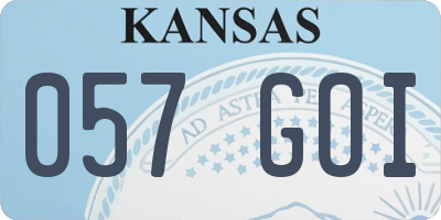 KS license plate 057GOI