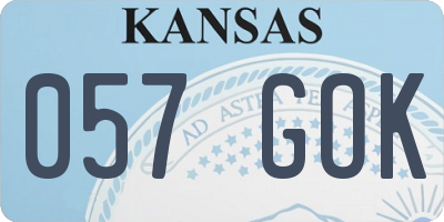 KS license plate 057GOK
