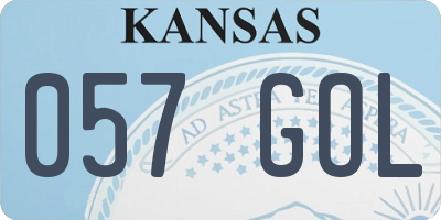KS license plate 057GOL