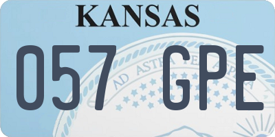 KS license plate 057GPE