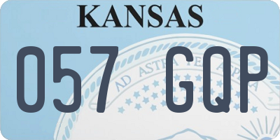 KS license plate 057GQP