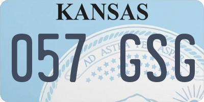 KS license plate 057GSG