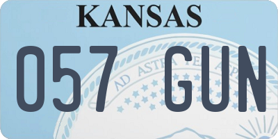 KS license plate 057GUN
