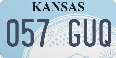 KS license plate 057GUQ
