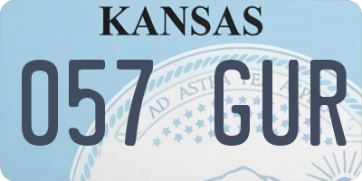 KS license plate 057GUR