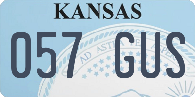 KS license plate 057GUS