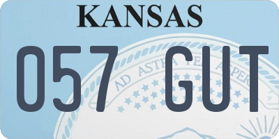 KS license plate 057GUT