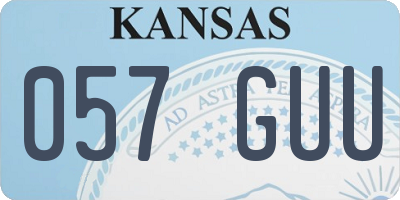 KS license plate 057GUU