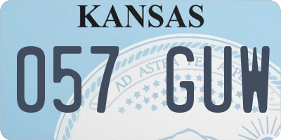 KS license plate 057GUW