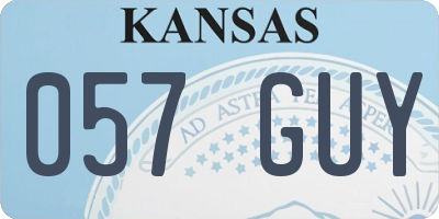 KS license plate 057GUY