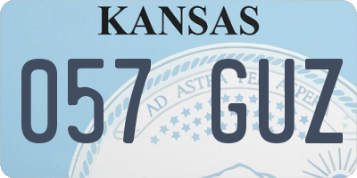 KS license plate 057GUZ