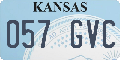 KS license plate 057GVC