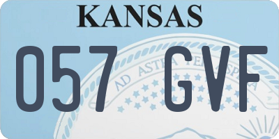 KS license plate 057GVF