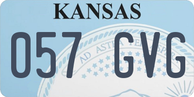 KS license plate 057GVG