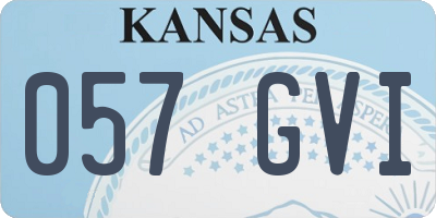 KS license plate 057GVI