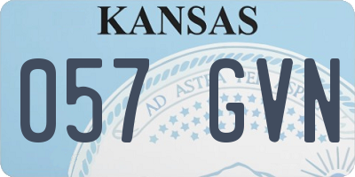 KS license plate 057GVN