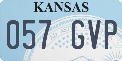 KS license plate 057GVP