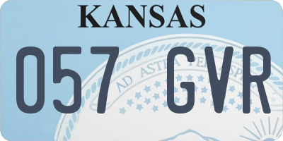 KS license plate 057GVR