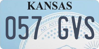 KS license plate 057GVS