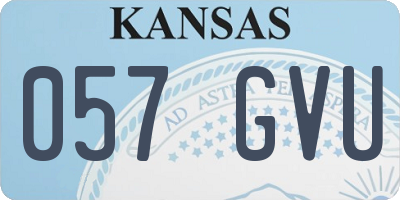 KS license plate 057GVU