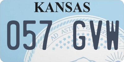 KS license plate 057GVW