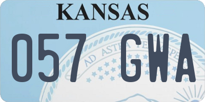 KS license plate 057GWA