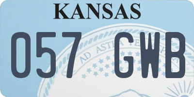KS license plate 057GWB