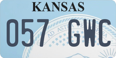 KS license plate 057GWC