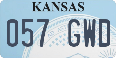 KS license plate 057GWD