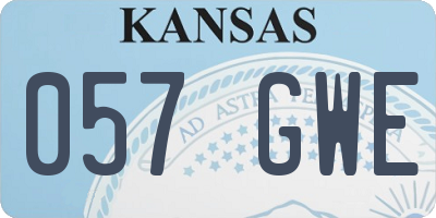 KS license plate 057GWE