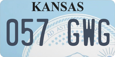KS license plate 057GWG
