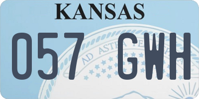 KS license plate 057GWH