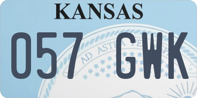 KS license plate 057GWK