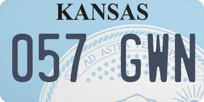 KS license plate 057GWN