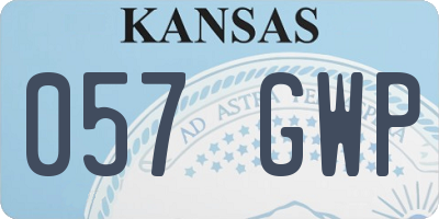 KS license plate 057GWP