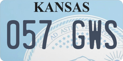 KS license plate 057GWS