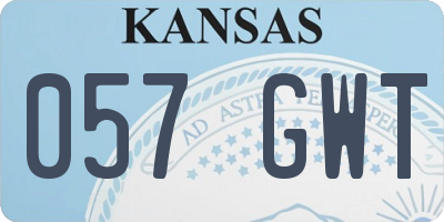 KS license plate 057GWT