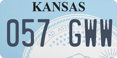 KS license plate 057GWW