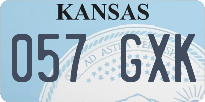 KS license plate 057GXK