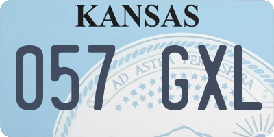 KS license plate 057GXL