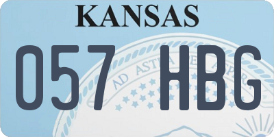 KS license plate 057HBG