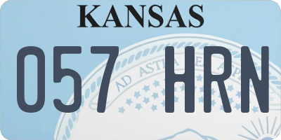 KS license plate 057HRN